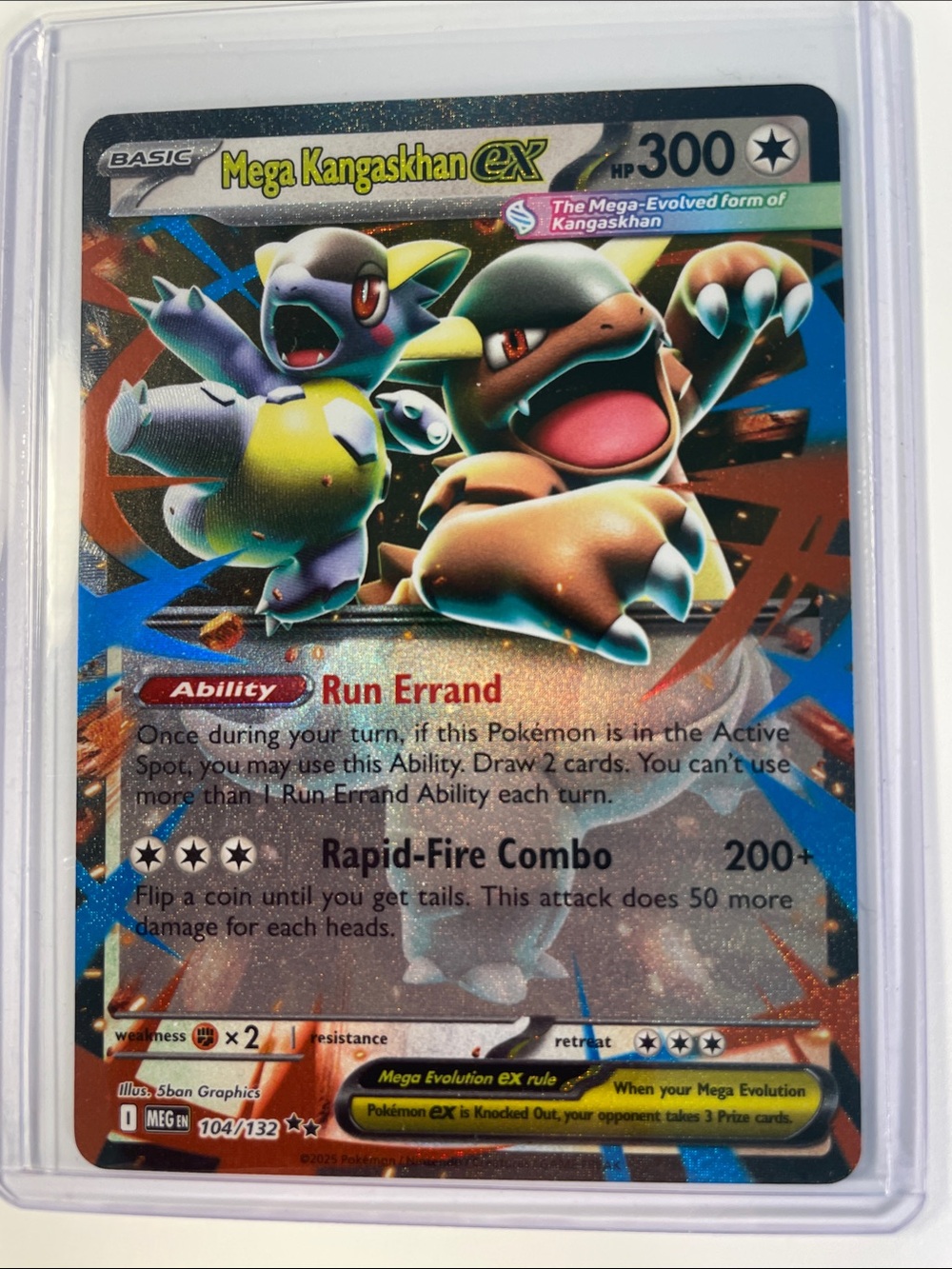 Pokemon Mega Kangaskhan EX Holo Card - Yellow & Brown